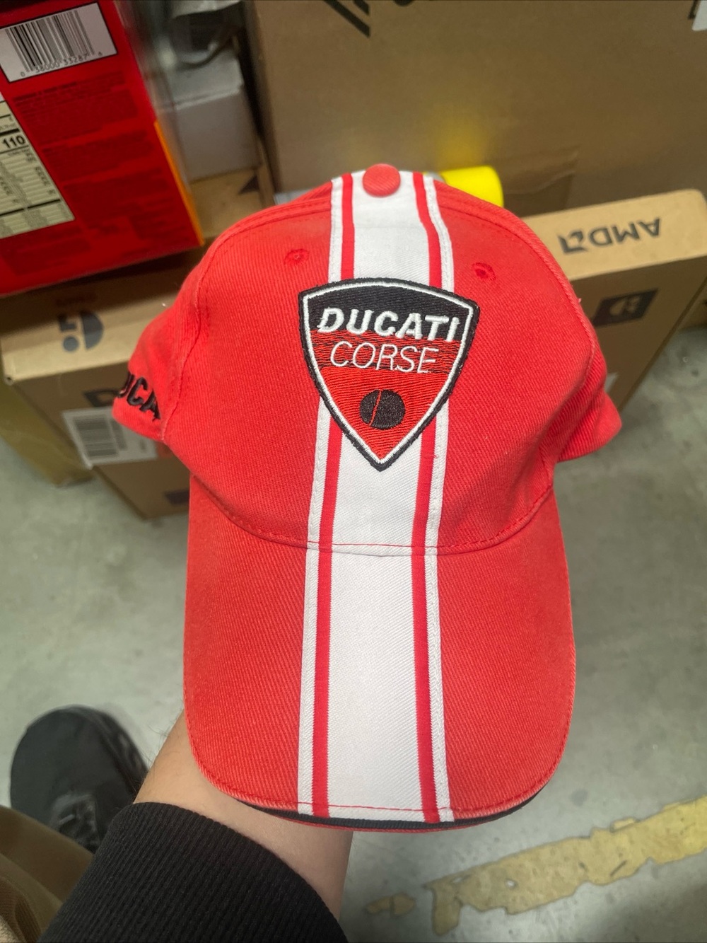 Ducati Corse Racing Vintage Embroidered Logo Cap Hat One Size